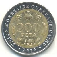 Западная Африка (BCEAO). 200 франков 2010 г.