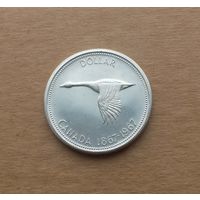 Канада, доллар 1967 г., серебро 0.800, 100 лет Конфедерации, Елизавета II (1952-2022)