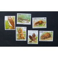 Куба 1982 г. Доисторические животные. Фауна, полная серия из 6 марок #0048-Ф2P8