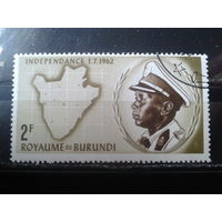 Бурунди, королевство 1962 Король Мвамбутса 4 и карта страны