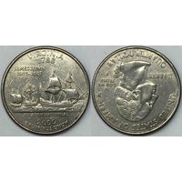 25 центов(квотер) США 2000г P, Вирджиния