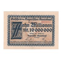 Германия Бавария 10 000 000 марок 1923 года. Состояние аUNC!