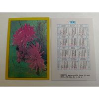 Карманный календарик. Цветы.1992 год