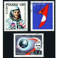 Полет в космос второго международного экипажа Польша 1978 год серия из 2-х марок и купон