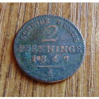 2 пфеннинга 1847 год