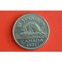 Канада 5 центов 1981