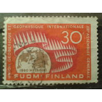 Финляндия 1960 Северное сияние, карта