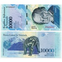 Венесуэла. 10 000 боливаров (образца 2017 года, P98b, UNC)