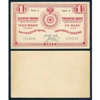 Финляндия 1 марка 1915 год. aUNC/UNC