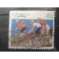 Австралия 1989 Велоспорт, марка из буклета, обрез сверху