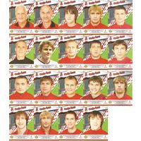 Лот больших карточек(19шт.) с автографами игроков и тренеров Национальной сборной Беларуси 2009г.