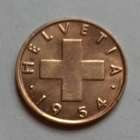 1 раппен, Швейцария 1954 г.