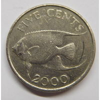 Бермуды 5 центов 2000 г