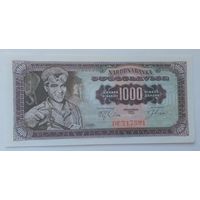 Югославия 1000 динар 1963 года UNC