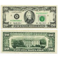 США. 20 долларов (образца 1993 года, B, Нью-Йорк, P493)