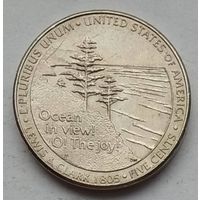 США 5 центов 2005 г. D. 200 лет экспедиции Льюиса и Кларка. Выход к океану