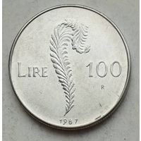 Сан-Марино 100 лир 1987 г. 15 лет возобновлению чеканке монет. В холдере
