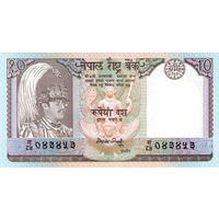 Непал 10 рупий образца 1990-1995 года UNC p31a(2)