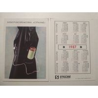 Карманный календарик. Страуме. 1987 год