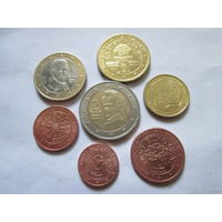 Набор евро монет Австрия 2010 г. (1, 2, 5, 10, 50 евроцентов, 1, 2 евро)