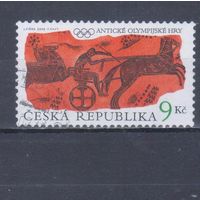 [195] Чехия 2000. Спорт.Античные Олимпийские игры.Лошади на почтовых марках. Одиночный выпуск. Гашеная марка.
