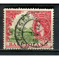 Британские колонии - Басутоленд - 1954 - Домики 3P - [Mi.49] - 1 марка. Гашеная.  (Лот 38EZ)-T25P5