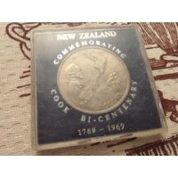 Новая Зеландия 1 доллар, 1969 года, 200 лет путешествию Капитана Кука