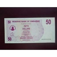 Зимбабве 50 долларов 2006 UNC