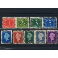 NL Колонии Суринам 1948 Вильгельмина Номиналы Стандарт #283,286-7,289,291,296,298-9,306