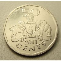 Эсватини "Свазиленд" 50 центов 2011 год  KM#59  "Король Мсвати III"