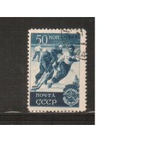 СССР-1949 (Заг.1374(2))   гаш.(с клеем),растр ГР,  Спорт, Хоккей