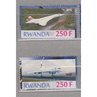 Авиация самолеты Руанда 2012 лот 7 ЧИСТЫЕ