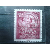 Испания 1953 День марки, скульптуры Фердинанда 2 и Изабеллы 1, 700 лет университету