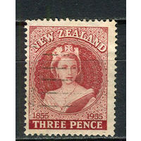 Новая Зеландия - 1955 - Королева Елизавета II 3Р - [Mi.349] - 1 марка. Гашеная.  (LOT EW28)-T10P14