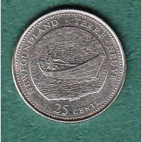 Канада 25 центов 1992 г. 125 лет Конфедерации  -Ньюфаундленд