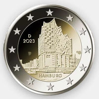 2 евро 2023 Германия A Гамбург UNC из ролла