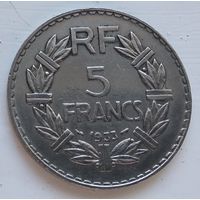 Франция 5 франков, 1933 Женское лицо обращено влево 4-14-20