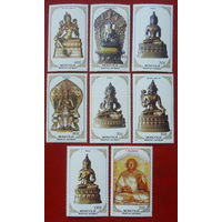 Монголия. Религиозные скульптуры. Будды. ( 8 марок ) 1988 года.