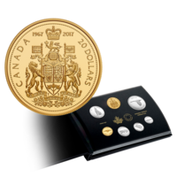RARE Канада cеребряный набор 7 монет 2017г. "1967г. Монеты столетия". Монеты в "книге - футляре"; номерной сертификат; коробка. СЕРЕБРО 61,06 гр.