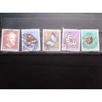 Швейария, 1952, Бабочки, полная серия, Михель 20 евро гаш.