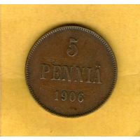 5 пенни 1906г.