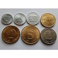 Словения. Набор 7 монет. 10,20,50 стотинов, 1,2,5,10 толаров 1992-2000