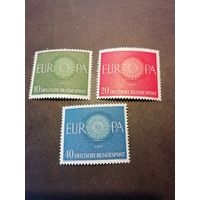 ФРГ 1960 серия из трех марок "EUROPA" (чистые**) Mi.337-339 каталог 2.50 евро