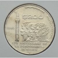Мексика 200 песо 1985 г. 175 лет Независимости. В холдере