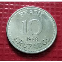 Бразилия 10 крузадо 1988 г. #30724