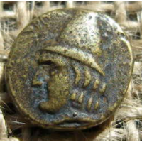 Греция monetas griega Афина 1,37гр.11мм.