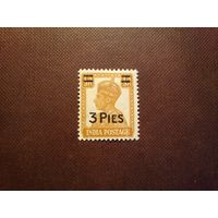 Британская Индия 1946 г.Король Георг -VI.Надпечатка нового номинала./26а/