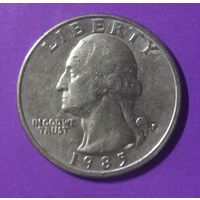 25 центов США квотер 1985 г.