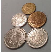 Узбекистан. 5 монет XF-UNC, одним лотом.