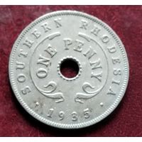 Южная Родезия 1 пенни, 1934-1936